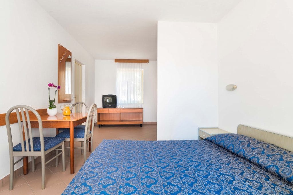 Apartmaji Polynesia Plava Laguna - Konec poletja v Istri, Umag, Hrvaška - 212 EUR - 3x nočitev v Studio Economy apartmaju 2+1 park stran za 3 osebe, Uporaba zunanjega bazena za odrasle in bazena za otroke
